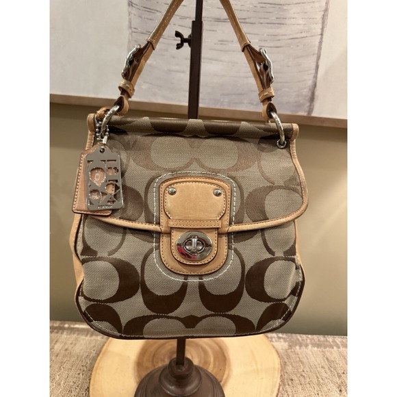 COACH Signature Crossbody Bag 2WAY 70th Anniversary Limited Turn Lock 19034 Rare - Picture 2 of 16